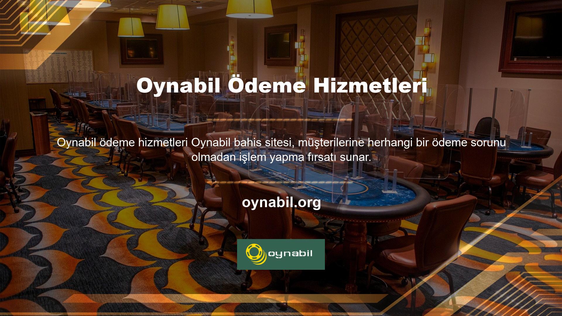 Bahis seçeneklerine ek olarak, adı altındaki casino uygulamaları, tüm Oynabil üyelerine poker, rulet, blackjack, yuva, bingo ve bakara gibi seçenekleri sunmaya devam etmektedir
